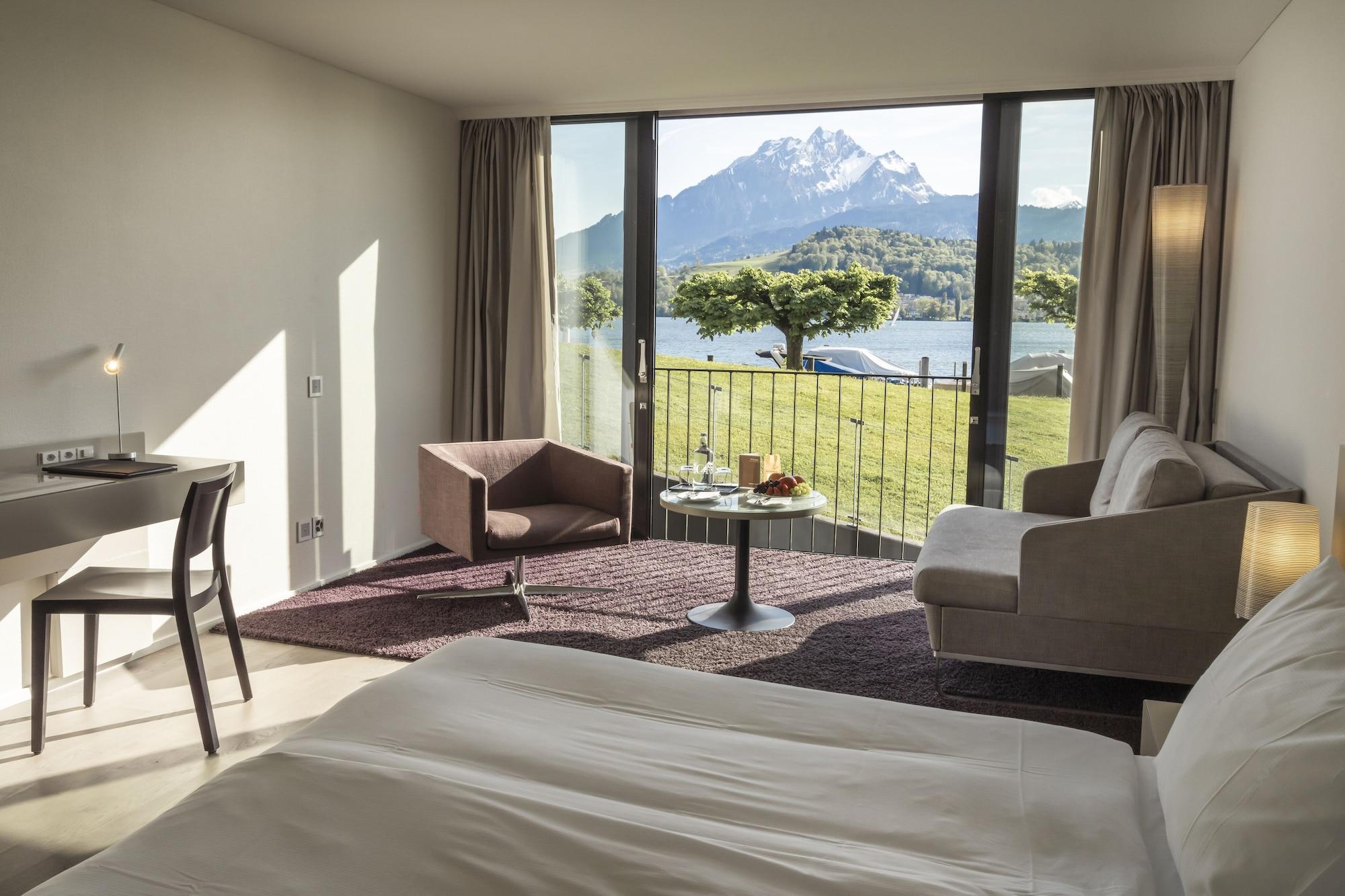 Hermitage Lake Lucerne - Beach Club & Lifestyle Hotel Exterior foto