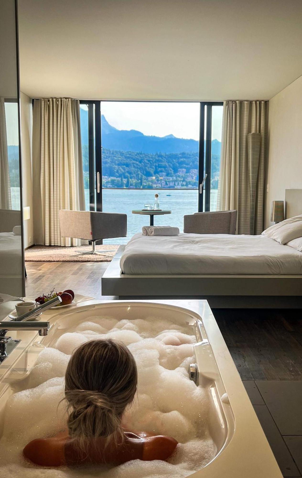 Hermitage Lake Lucerne - Beach Club & Lifestyle Hotel Exterior foto